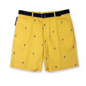 Savane Yellow Men's Shorts with Black Belt